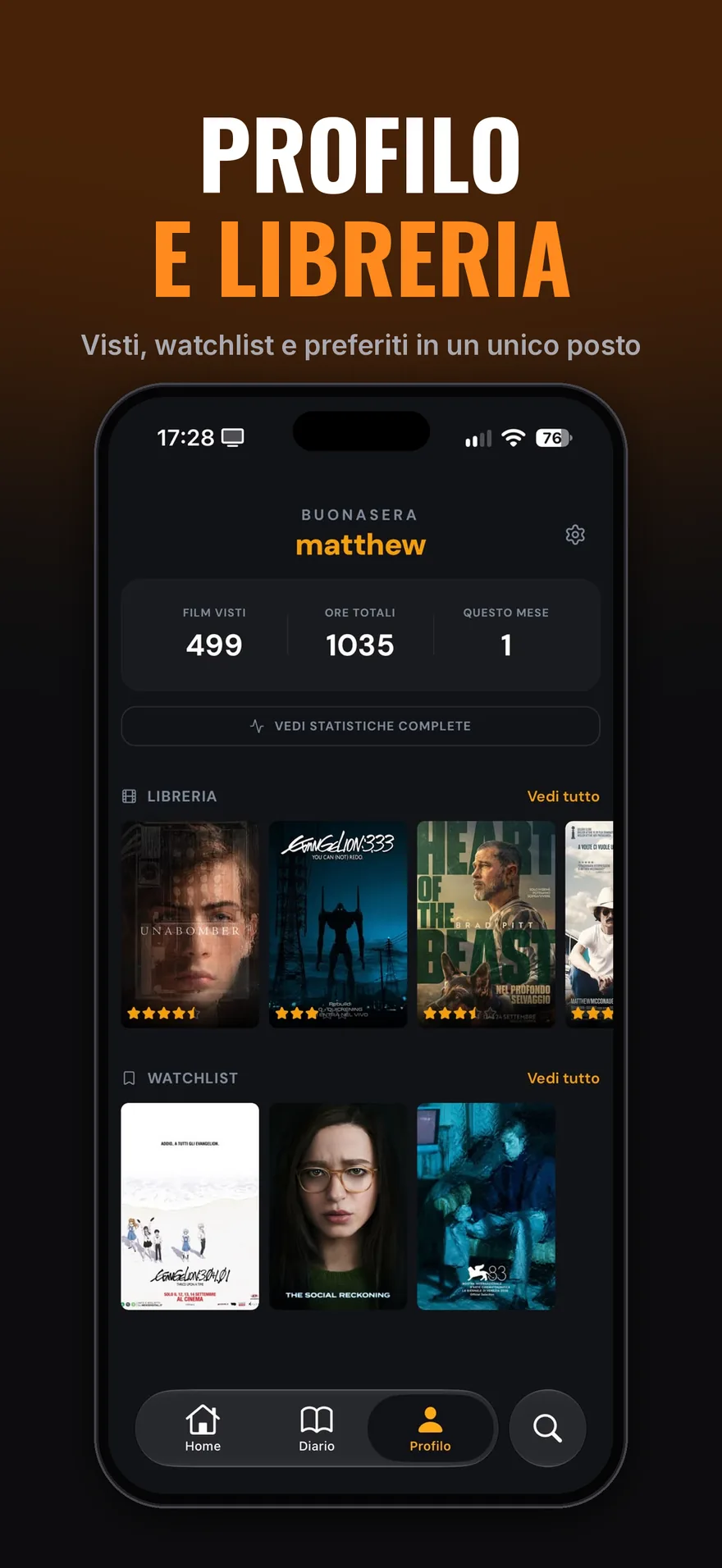 Cineboxd: profilo con libreria e watchlist